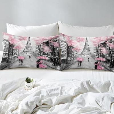 French Romantic Flower Language Iron Tower Quilt Set