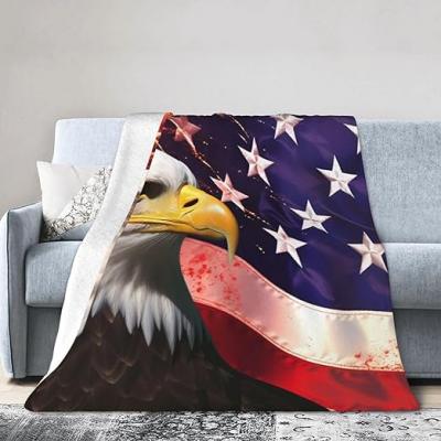 Fiber flannel staring eagle blanket