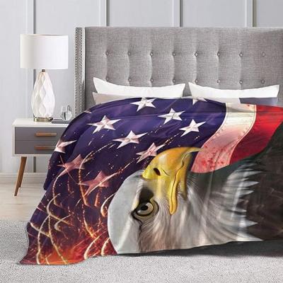 Fiber flannel staring eagle blanket