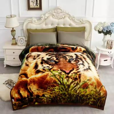 Winter King Size Embossed Fleece Tiger Blankets