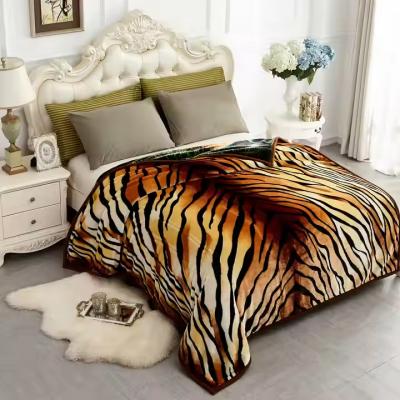 Winter King Size Embossed Fleece Tiger Blankets