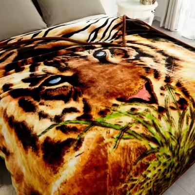 Winter King Size Embossed Fleece Tiger Blankets