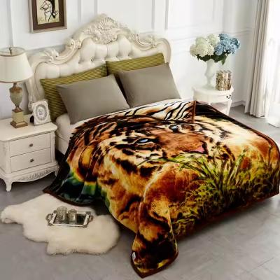 Winter King Size Embossed Fleece Tiger Blankets