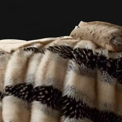 Home Puffy Fox Faux Fur Throw Blanket