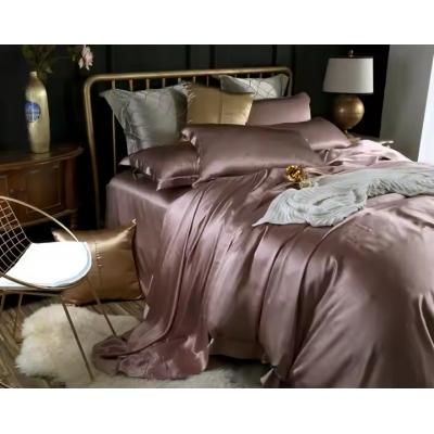 100% Organic Silk Solid Bedding Set Bed Sheets Comforter Quilt